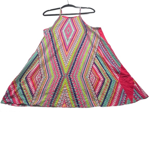 mm mm mm Halter Dress Geometric Print Sleeveless Casual Summer Dress XL - Picture 3 of 9